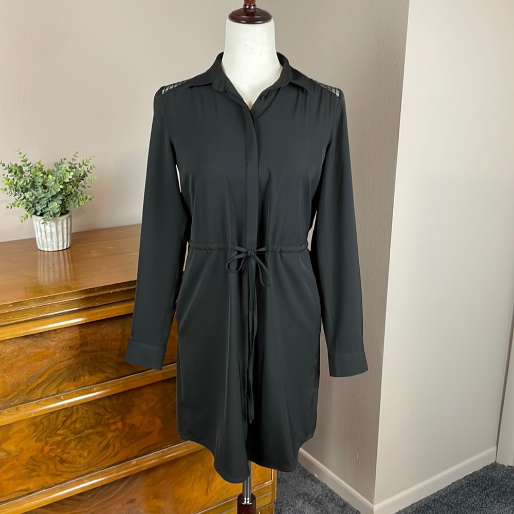 Button down, drawstring waist, classy Loft dress - size XS